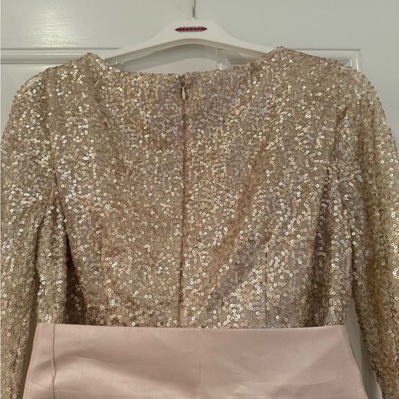 Jessica Howard Gold and Cream Long Sleeve Dress - Picture 6 of 6